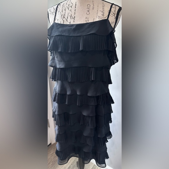 🖤🖤Calvin Klein Women’s Black Ruffle Spaghetti Strap Dress -🖤🖤 - Picture 2 of 9